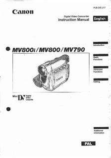 Canon MV 790 manual. Camera Instructions.